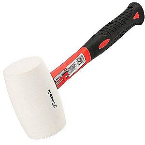 Martelo De Borracha Branca 680g, Cabo de Fibra de Vidro