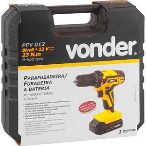 Parafusadeira Furadeira 12v Pfv012  Kit Maleta