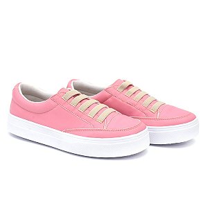 TÊNIS FEMININO SOLADO PLATAFORMA COR ROSA