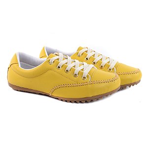 Sapatênis Feminino Amarelo Casual Elástico