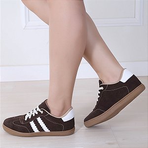 Tênis Marrom Café Couro camurça Moda