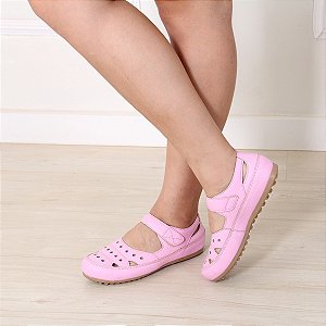 SAPATILHA SAPATO BONECA ESTILO RETRÔ ROSA CLARO