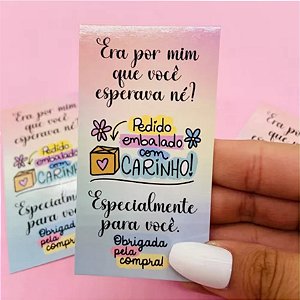 Cartão de Agradecimento ao Cliente 5x9cm Era por mim