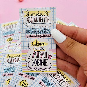 Cartão de Agradecimento ao Cliente 5x9cm Apaixone-se