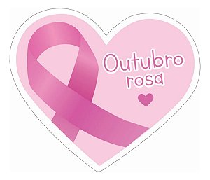 Adesivo Coração Outubro Rosa Câncer de Mama