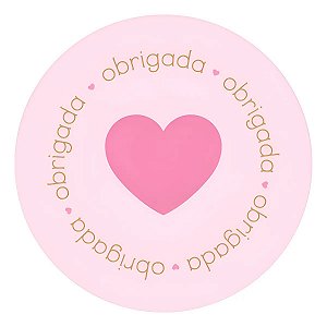 Adesivo Obrigada Coração 3x3cm Fofinho