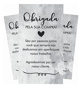 Cartão de Agradecimento Cliente 5x9cm Agradecer Cinza