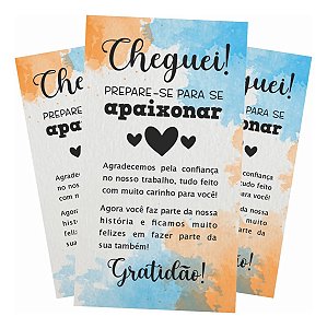 Cartão de Agradecimento ao Cliente 5x9cm Cheguei Gratidão