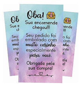 Cartão de Agradecimento Oba Lilás e Azul