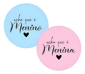 Adesivo Chá Revelação Chá De Bebê Azul Rosa