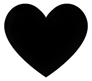 Etiqueta Coração Adesiva 3x2,5cm Lacre De Embalagem Preto Fosco Coração