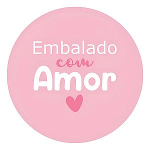 Adesivos Etiqueta Papelaria Embalado Com Amor Rosa Rosa