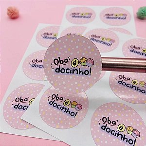 Adesivos Para Embagens Doces - Oba é docinho