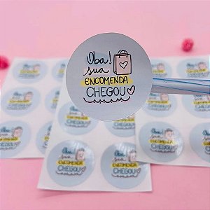 Adesivo Lacre Para Embalagem Rótulo Etiqueta Oba Azul