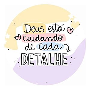 Etiqueta Adesiva Colorida Deus Está Cuidando