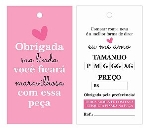 Tags Etiquetas Para Roupas - Rosa