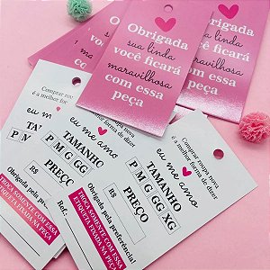 Tags Etiquetas Para Roupas - Rosa