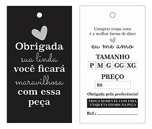 Tags Etiquetas Para Roupas - Preto E Branco