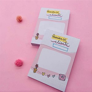 Talão Bloco Carta De Agradecimento Ao Cliente 10x7cm