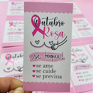 Cartão Tag Outubro Rosa Câncer De Mama Conscientização
