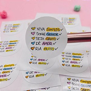 Adesivos Viva Simples Sonhe Grande