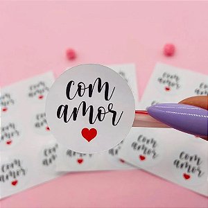 Adesivo Lacre Para Embalagem Rótulo Etiqueta Com Amor