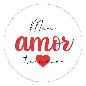 Adesivo Dia Dos Namorados Rótulo Etiqueta Branco Meu Amor Te Amo