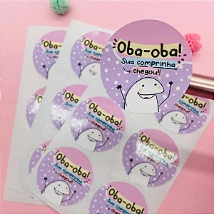Adesivo Agradecimento Flork Oba Sua Comprinha Chegou