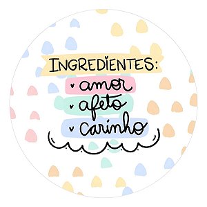 Adesivos Ingredientes Amor Afeto Carinho