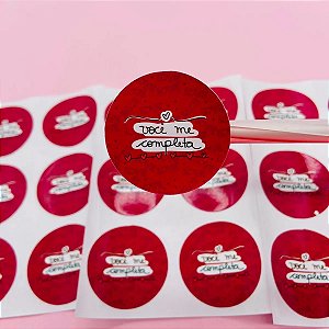 Adesivos Para Embalagem Rótulo Etiqueta Você Me Completa