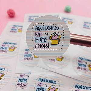 Etiquetas Adesivo Para Embalagens Aqui Dentro Há Muito Amor