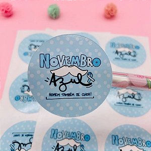 Adesivos Lacre Embalagem Novembro Azul Câncer De Próstata