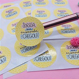 Adesivo Frases Sorria Sua Encomenda Chegou