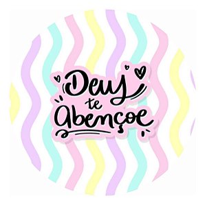 Adesivo 4cm Frases Biblicas Deus Te Abençoe