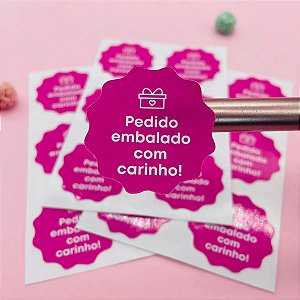 Adesivo Embalado Com Carinho