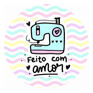 Adesivo 4cm Frases Costura Croche Feito Com Amor