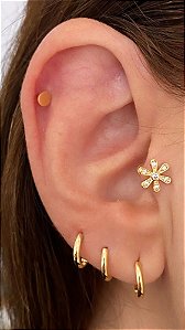Piercing Pétalas com Zircônia em ouro 18k
