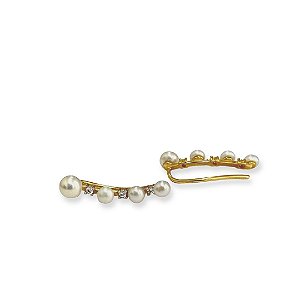 Brinco Earcuff com Pérolas em ouro 18k