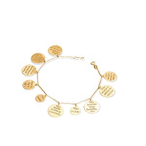 Pulseira Proteção 10 mandamentos em ouro 18k