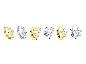 Piercing Argola 6mm com Diamantes em ouro 18K