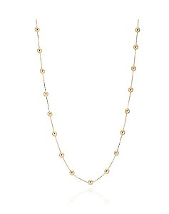 Colar Bolinhas com Elo português em ouro 18k