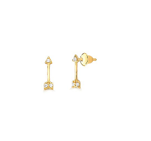 Brinco Flecha em ouro 18K com zircônias