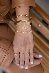 Pulseira fé em ouro 18k