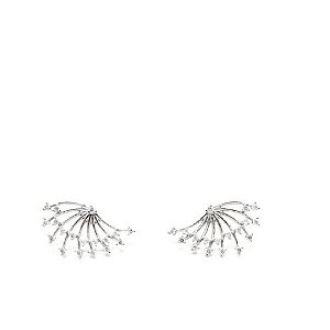 Brinco Leque com Diamantes em ouro 18k  - 6pontos