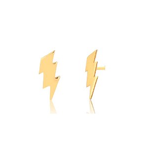 Brinco Raio em ouro amarelo 18k