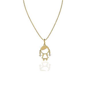 Colar Família Menina em ouro amarelo 18k