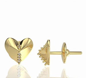 Brinco Love com Diamantes em ouro 18k