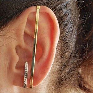 Brinco Silhueta com Diamantes em ouro 18k