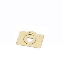 Colar Máquina Fotográfica  ouro amarelo 18k