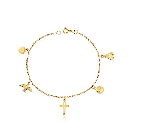 Pulseira Proteção em ouro amarelo 18k
